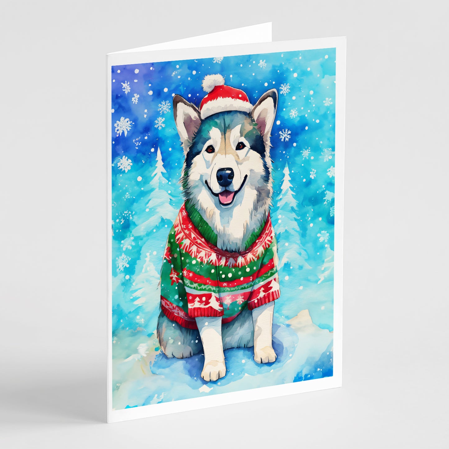 Buy this Alaskan Malamute Christmas Greeting Cards Pack of 8