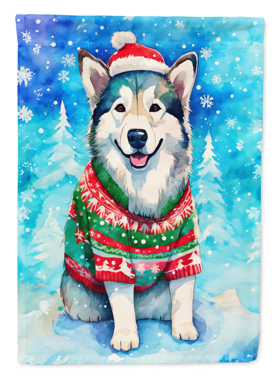 Buy this Alaskan Malamute Christmas Garden Flag