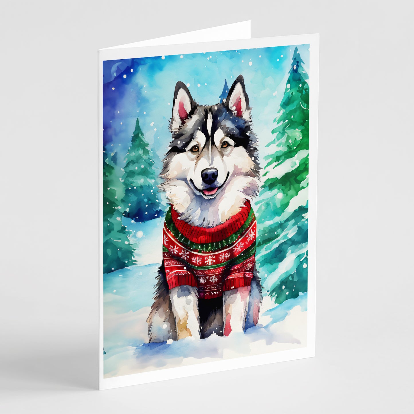 Buy this Alaskan Malamute Christmas Greeting Cards Pack of 8