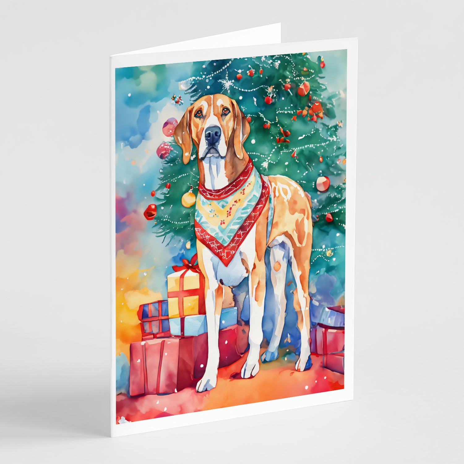 Buy this American English Coonhound Christmas Greeting Cards Pack of 8