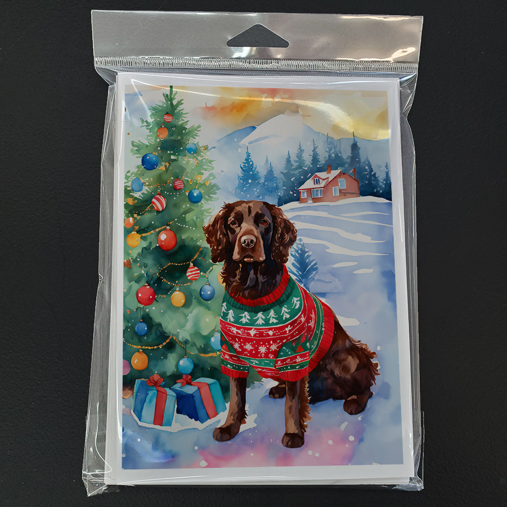 American Water Spaniel Christmas Greeting Cards Pack of 8