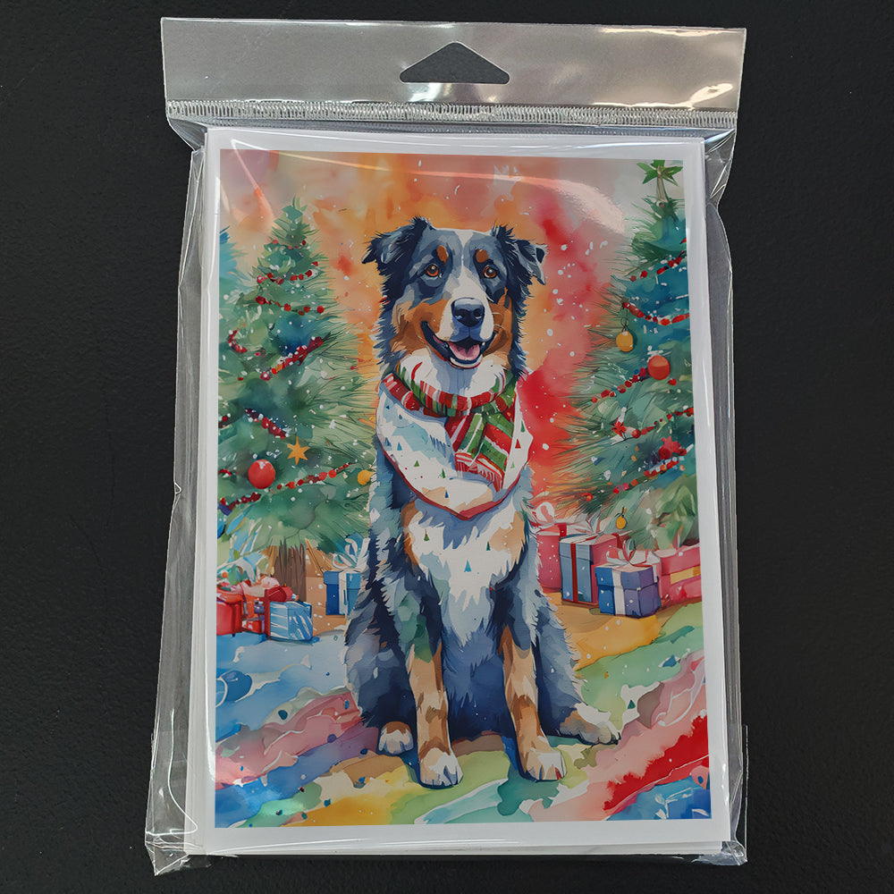 Australian Shepherd Christmas Greeting Cards Pack of 8