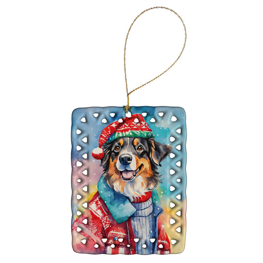 Buy this Australian Shepherd Christmas Porcelain Ornament