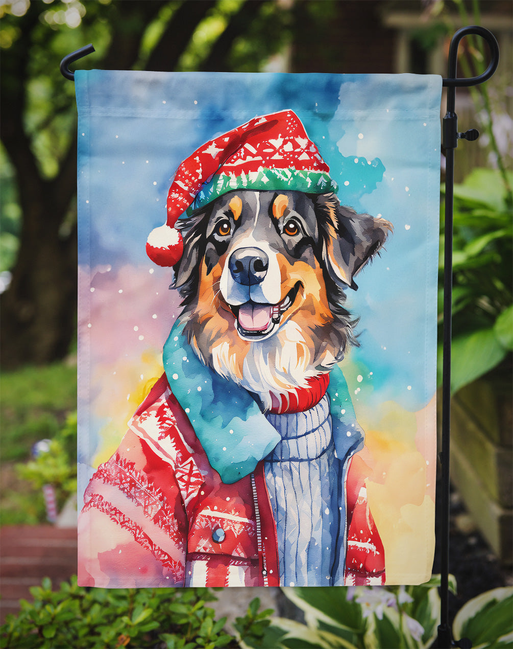 Australian Shepherd Christmas Garden Flag