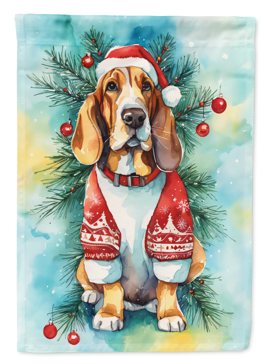 Buy this Basset Hound Christmas Garden Flag