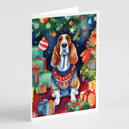 Buy this Basset Hound Christmas Greeting Cards Pack of 8