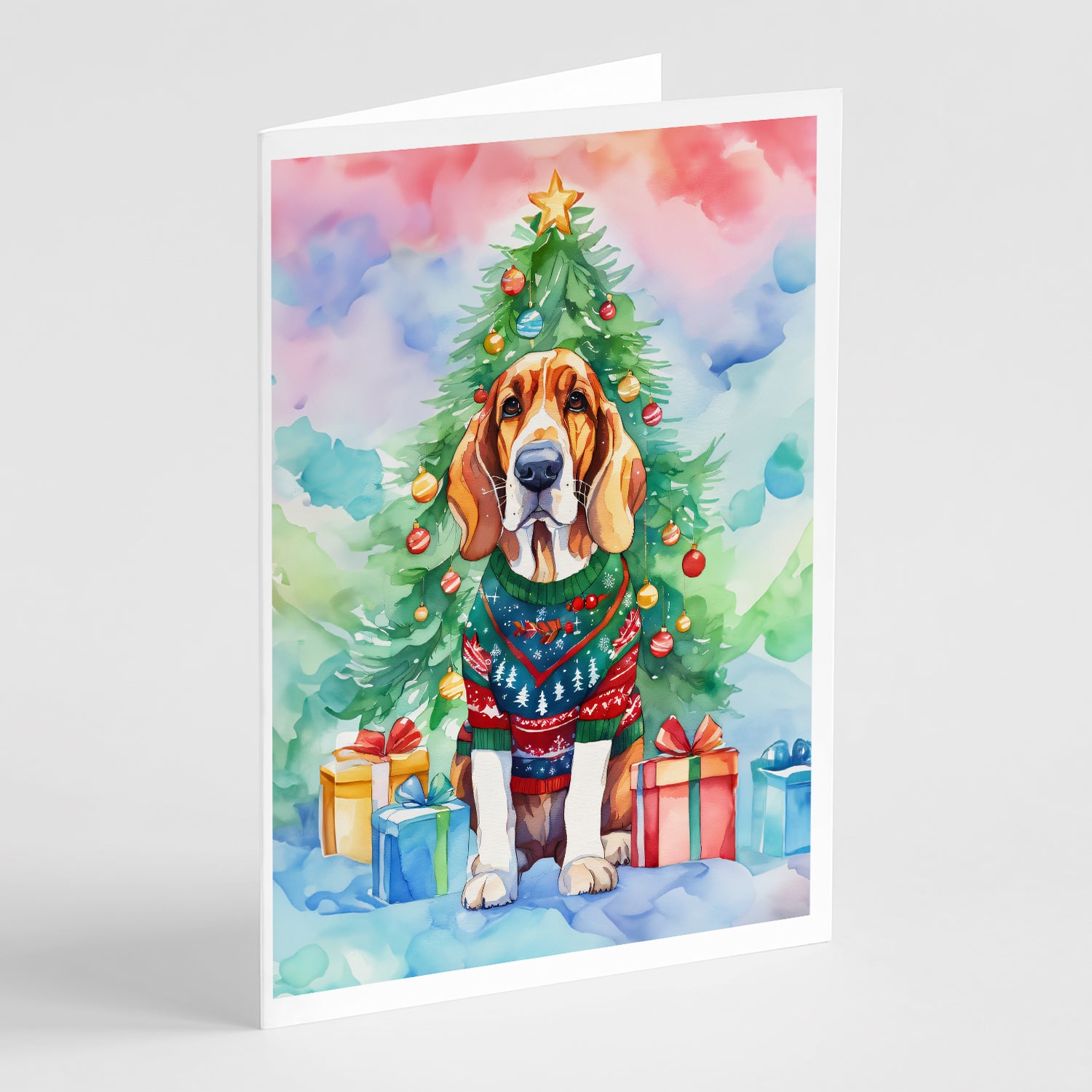 Buy this Basset Hound Christmas Greeting Cards Pack of 8