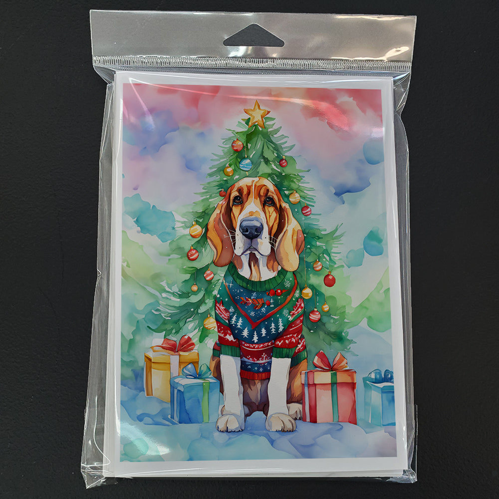 Basset Hound Christmas Greeting Cards Pack of 8