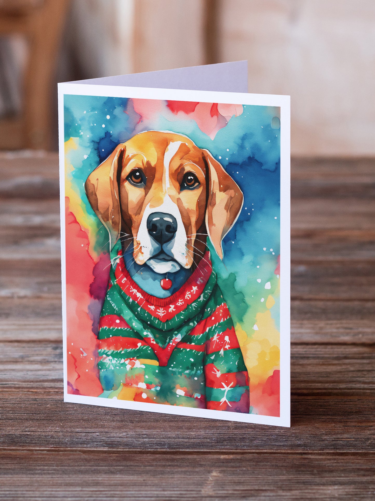 Beagle Christmas Greeting Cards Pack of 8