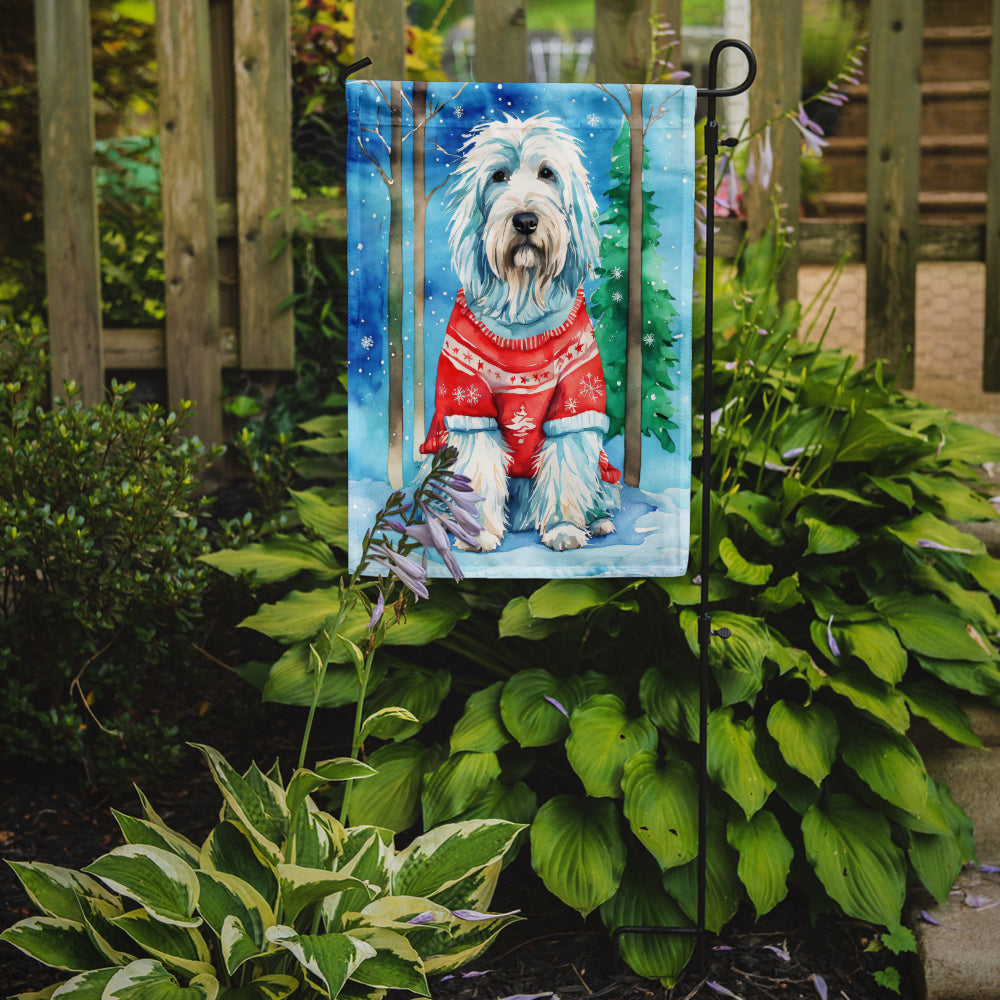 Bearded Collie Christmas Garden Flag