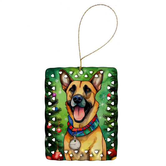 Buy this Belgian Malinois Christmas Porcelain Ornament