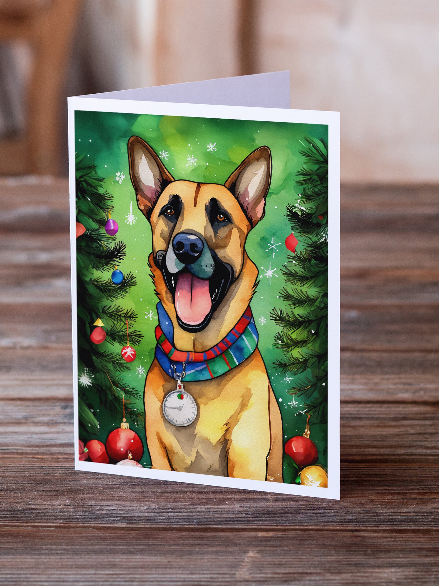 Belgian Malinois Christmas Greeting Cards Pack of 8