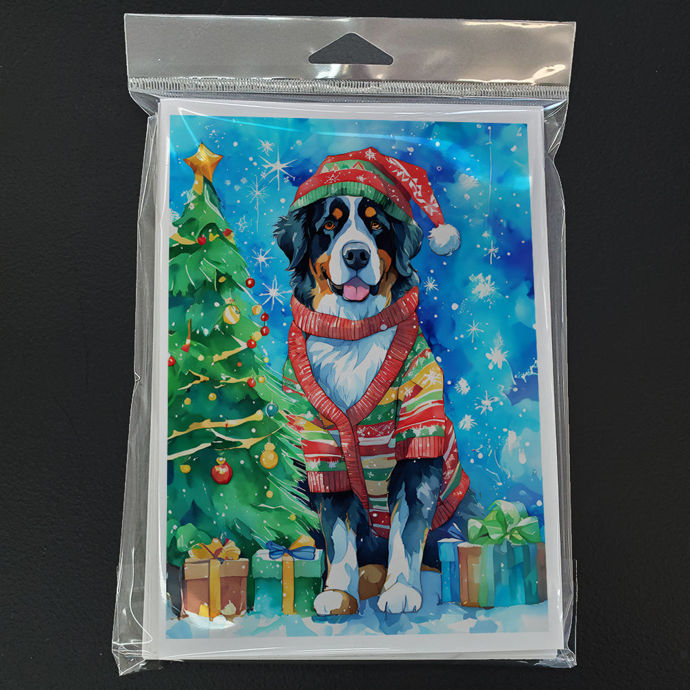 Bernese Mountain Dog Christmas Greeting Cards Pack of 8