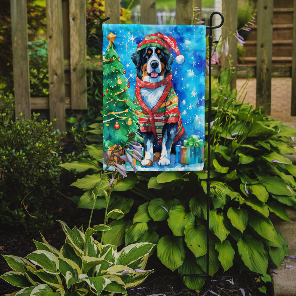 Bernese Mountain Dog Christmas Garden Flag