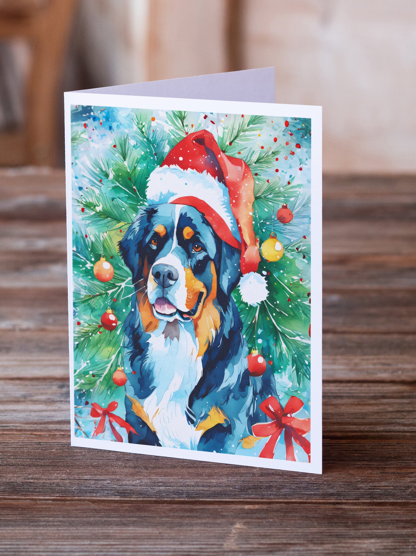 Bernese Mountain Dog Christmas Greeting Cards Pack of 8