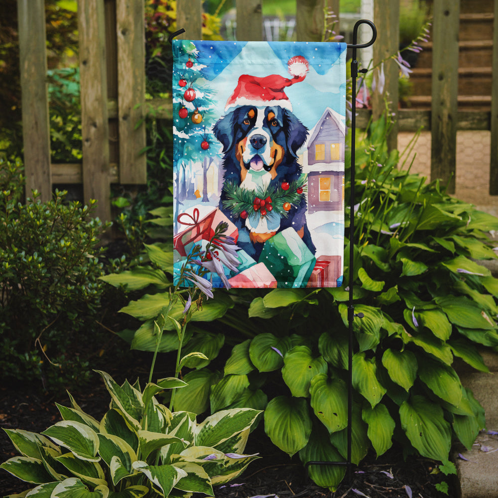 Bernese Mountain Dog Christmas Garden Flag