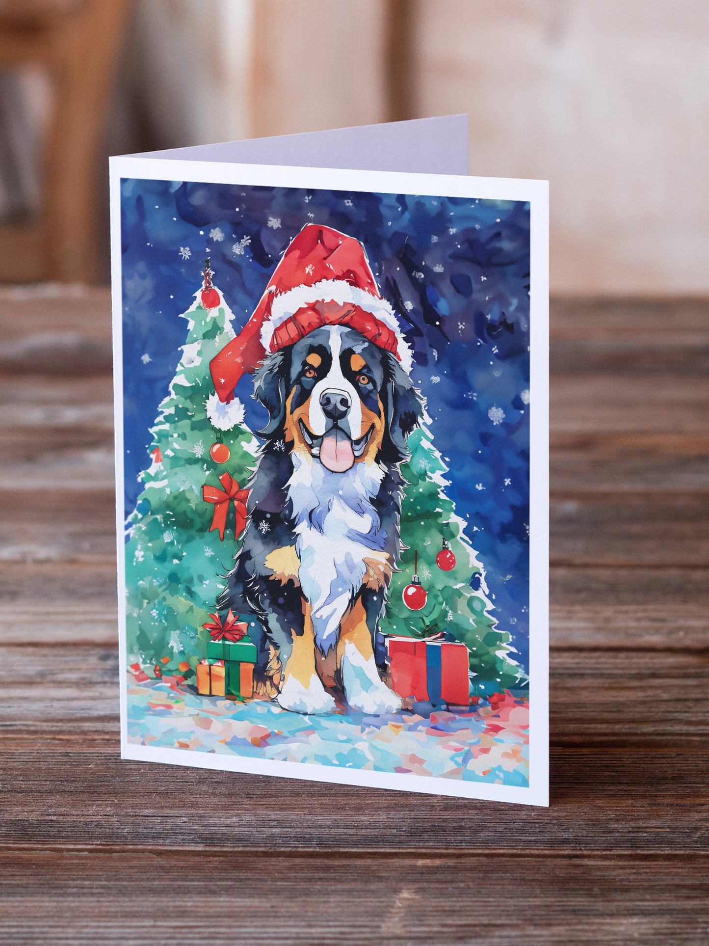 Bernese Mountain Dog Christmas Greeting Cards Pack of 8