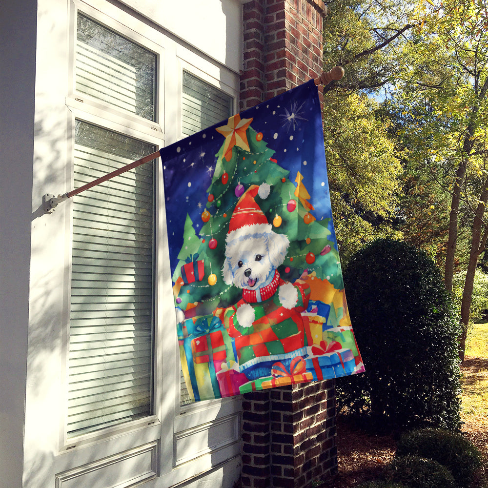 Bichon Frise Christmas House Flag