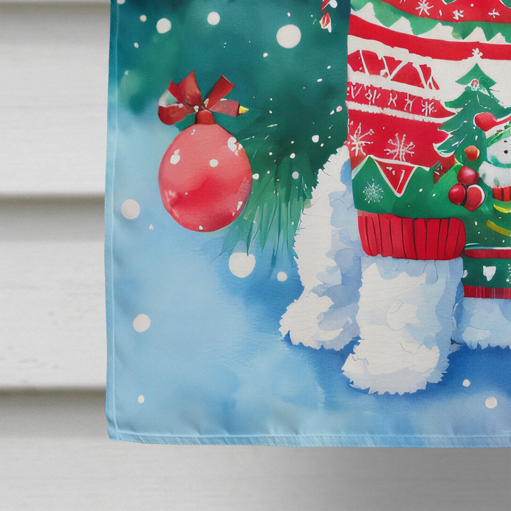 Bichon Frise Christmas House Flag