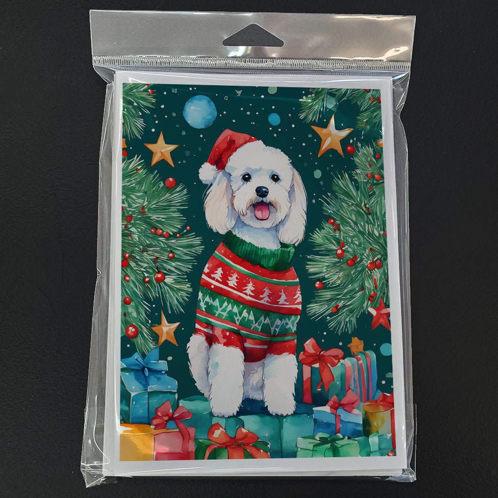 Bichon Frise Christmas Greeting Cards Pack of 8