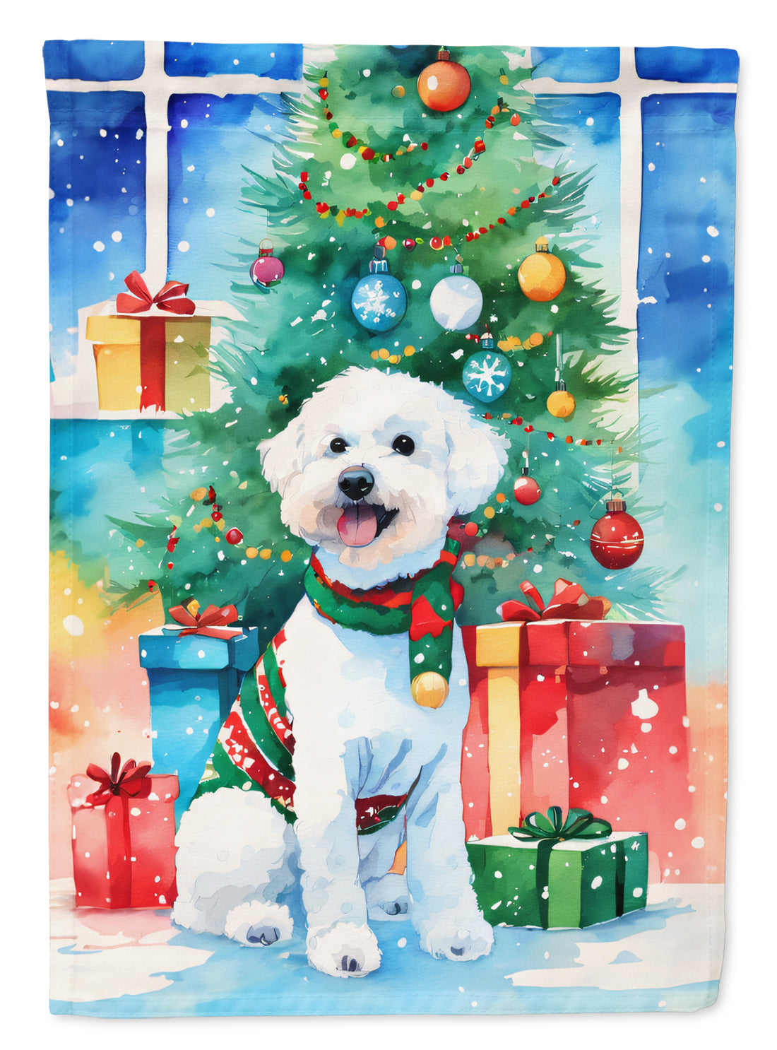 Buy this Bichon Frise Christmas House Flag