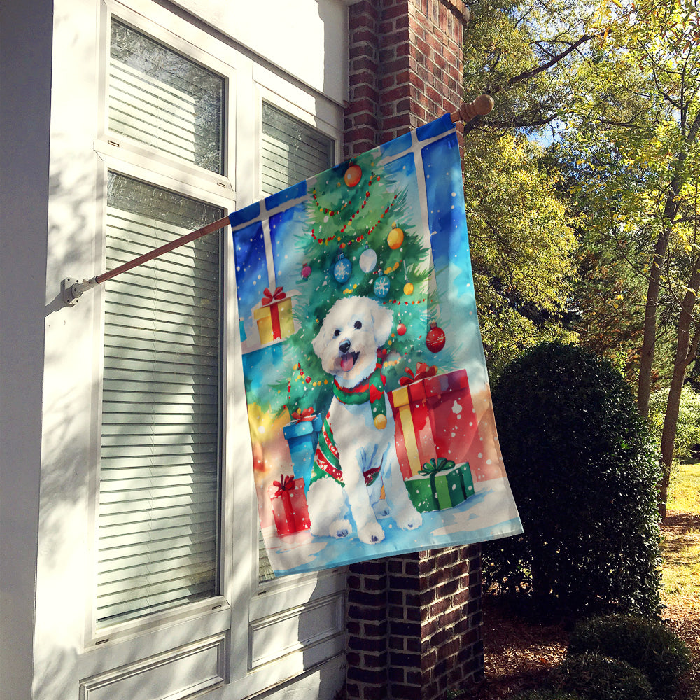 Bichon Frise Christmas House Flag