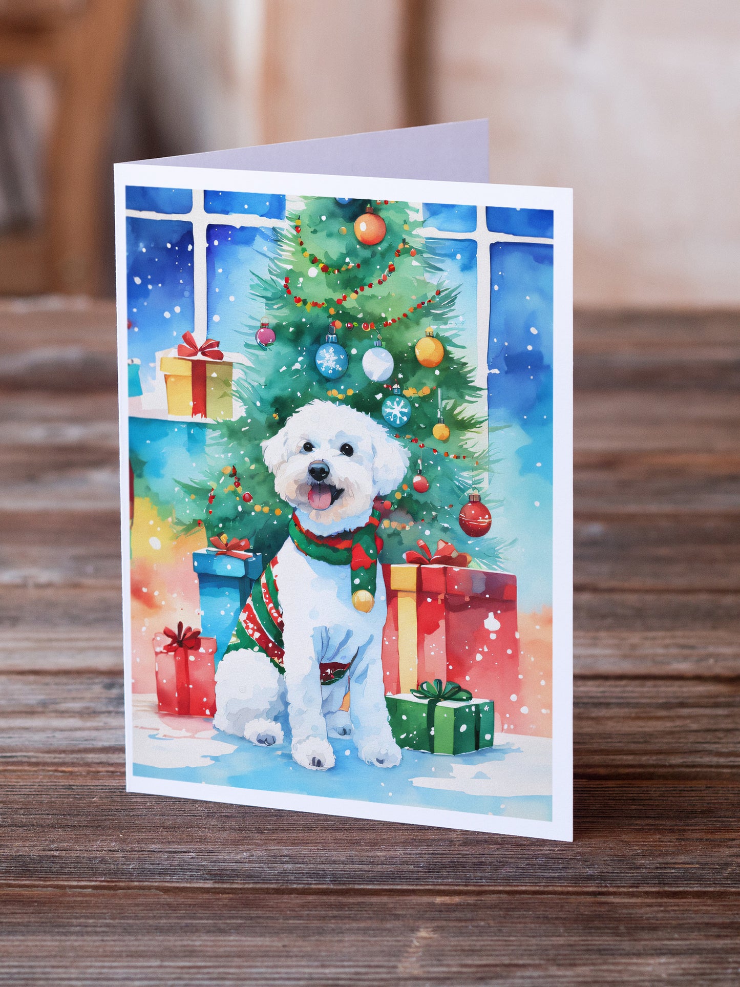 Bichon Frise Christmas Greeting Cards Pack of 8