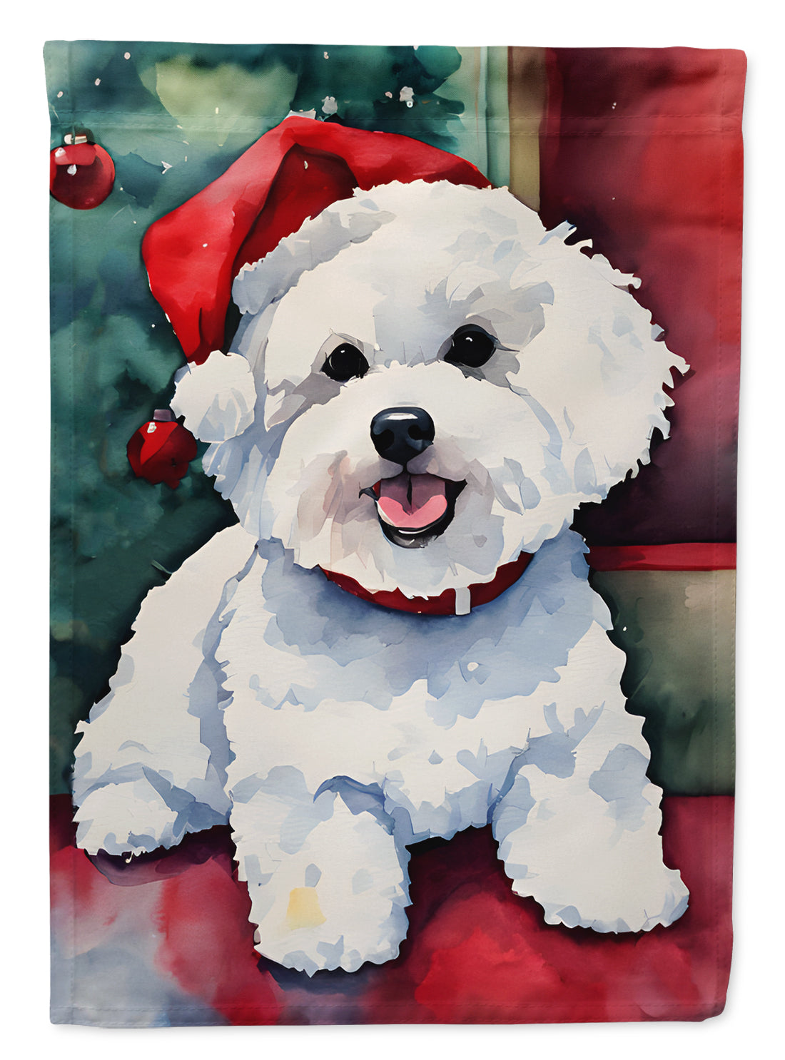 Buy this Bichon Frise Christmas House Flag