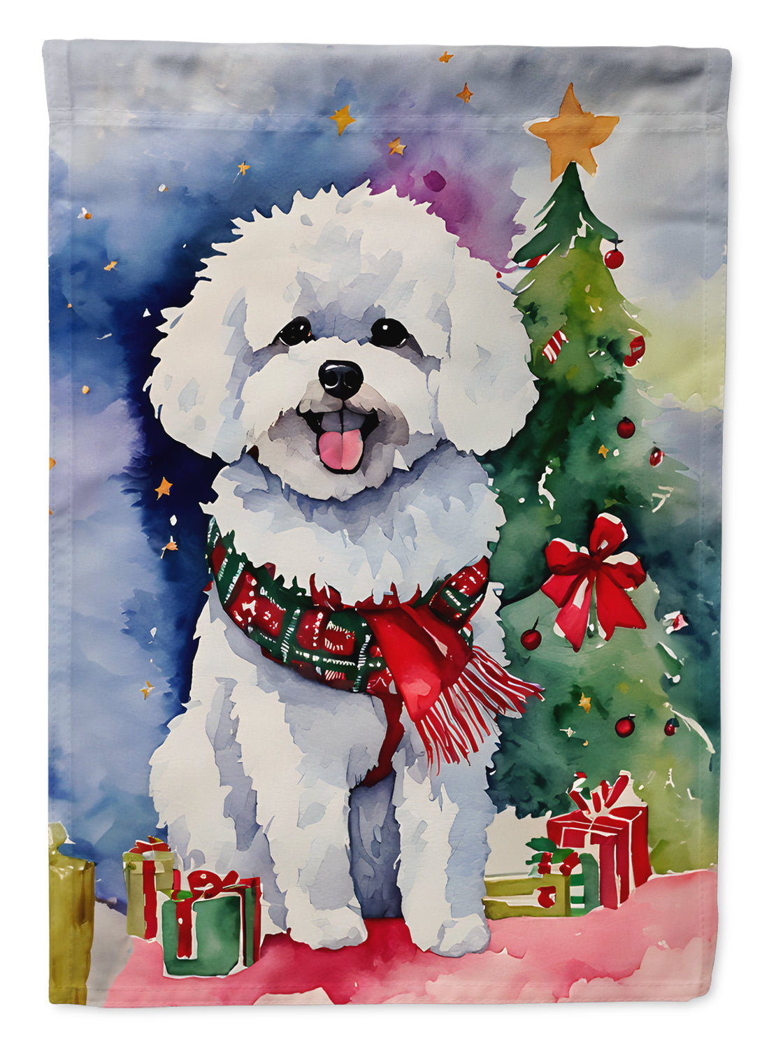 Buy this Bichon Frise Christmas House Flag