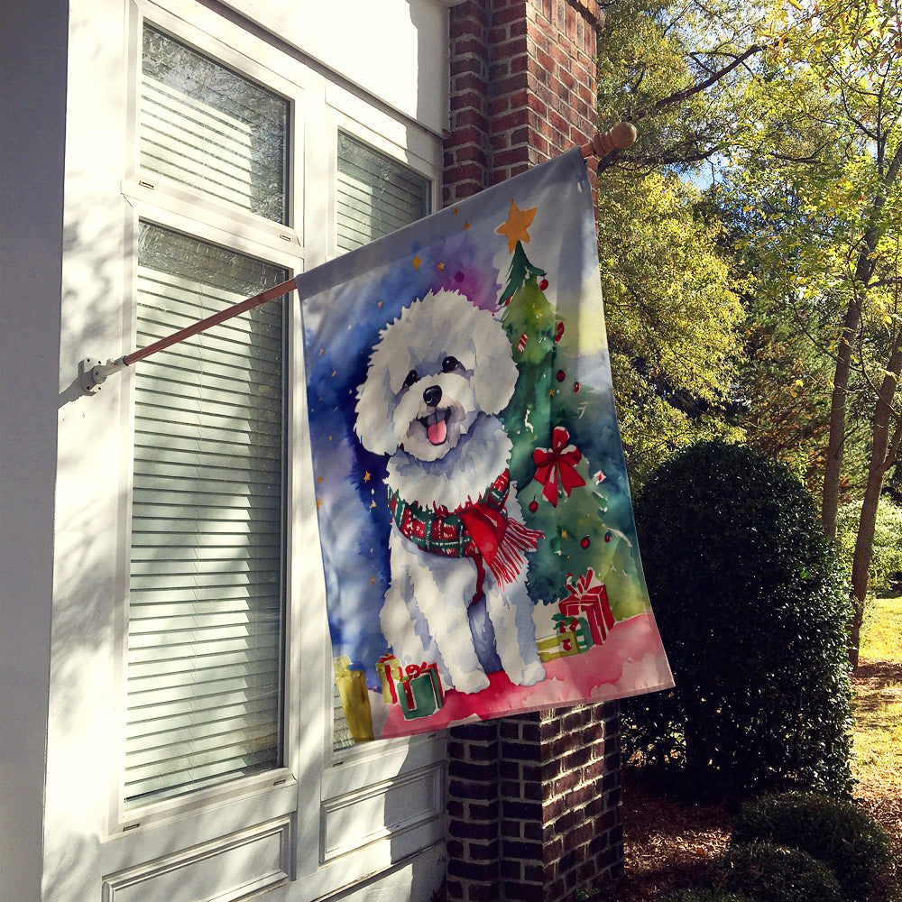 Bichon Frise Christmas House Flag