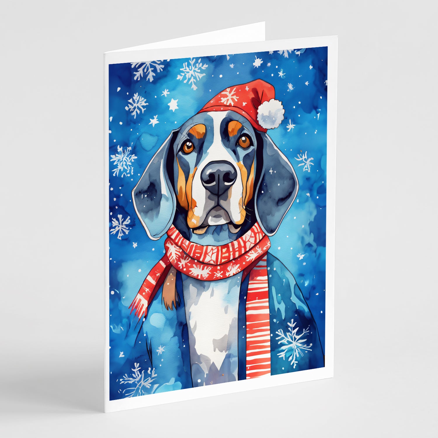 Buy this Black and Tan Coonhound Christmas Greeting Cards Pack of 8