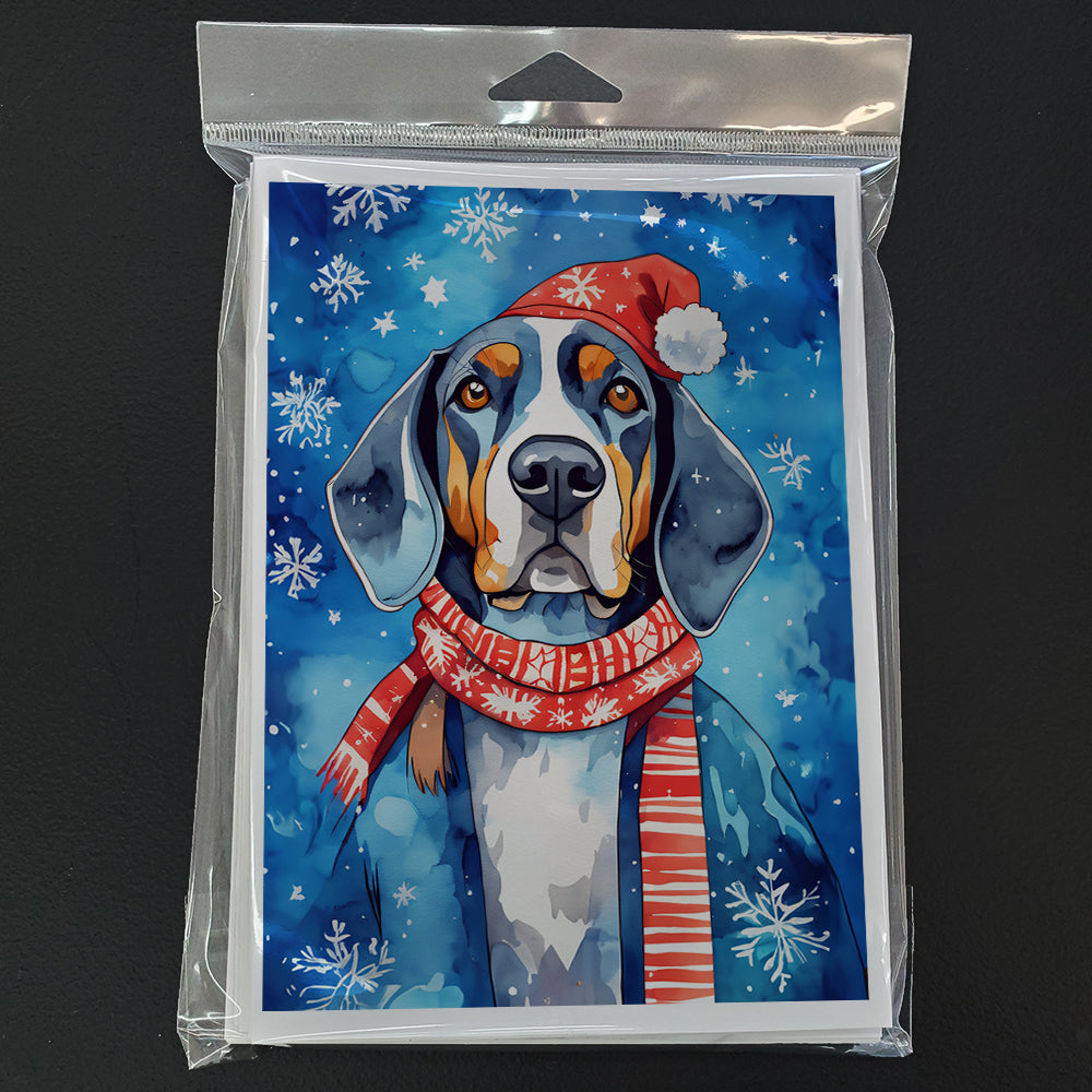 Black and Tan Coonhound Christmas Greeting Cards Pack of 8