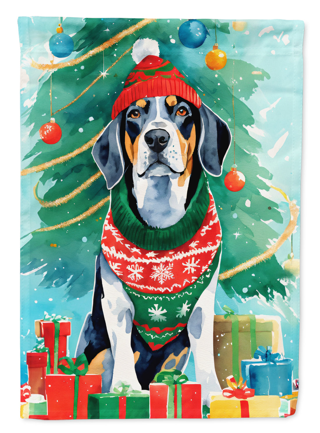 Buy this Bluetick Coonhound Christmas Garden Flag