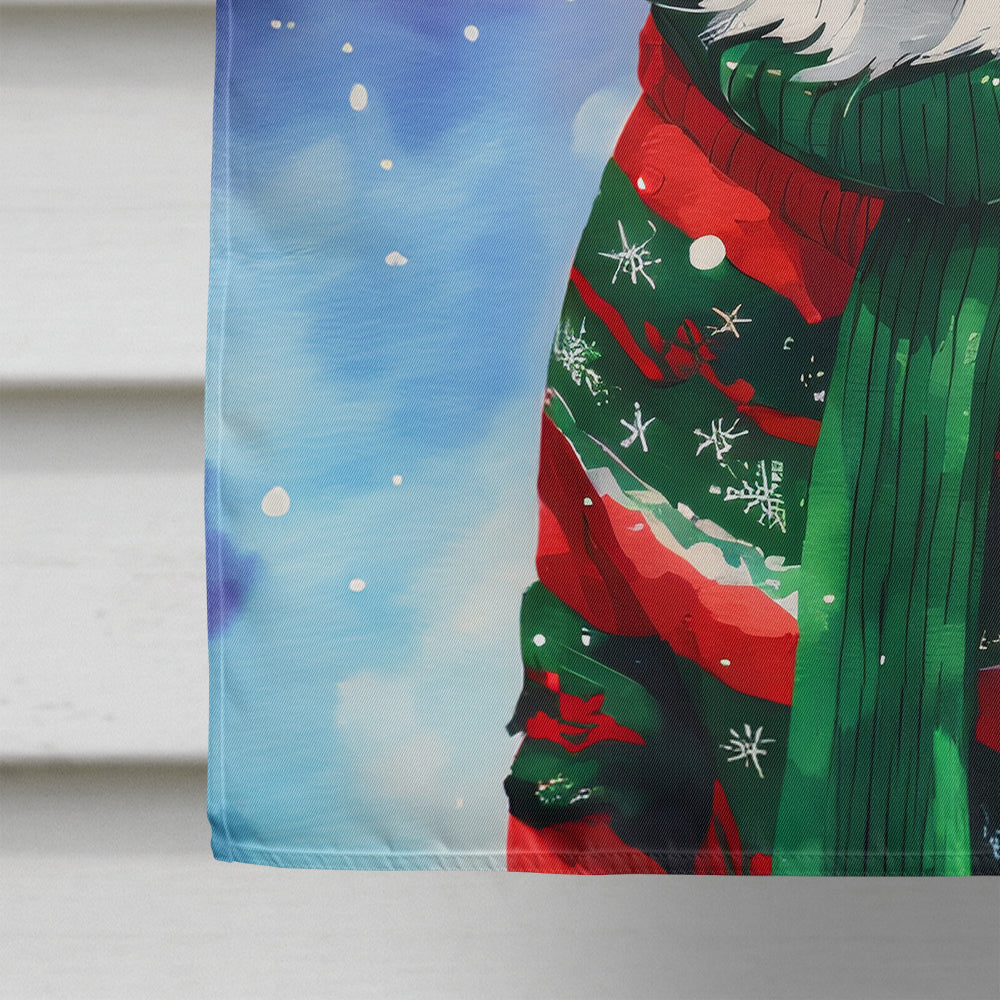 Border Collie Christmas House Flag