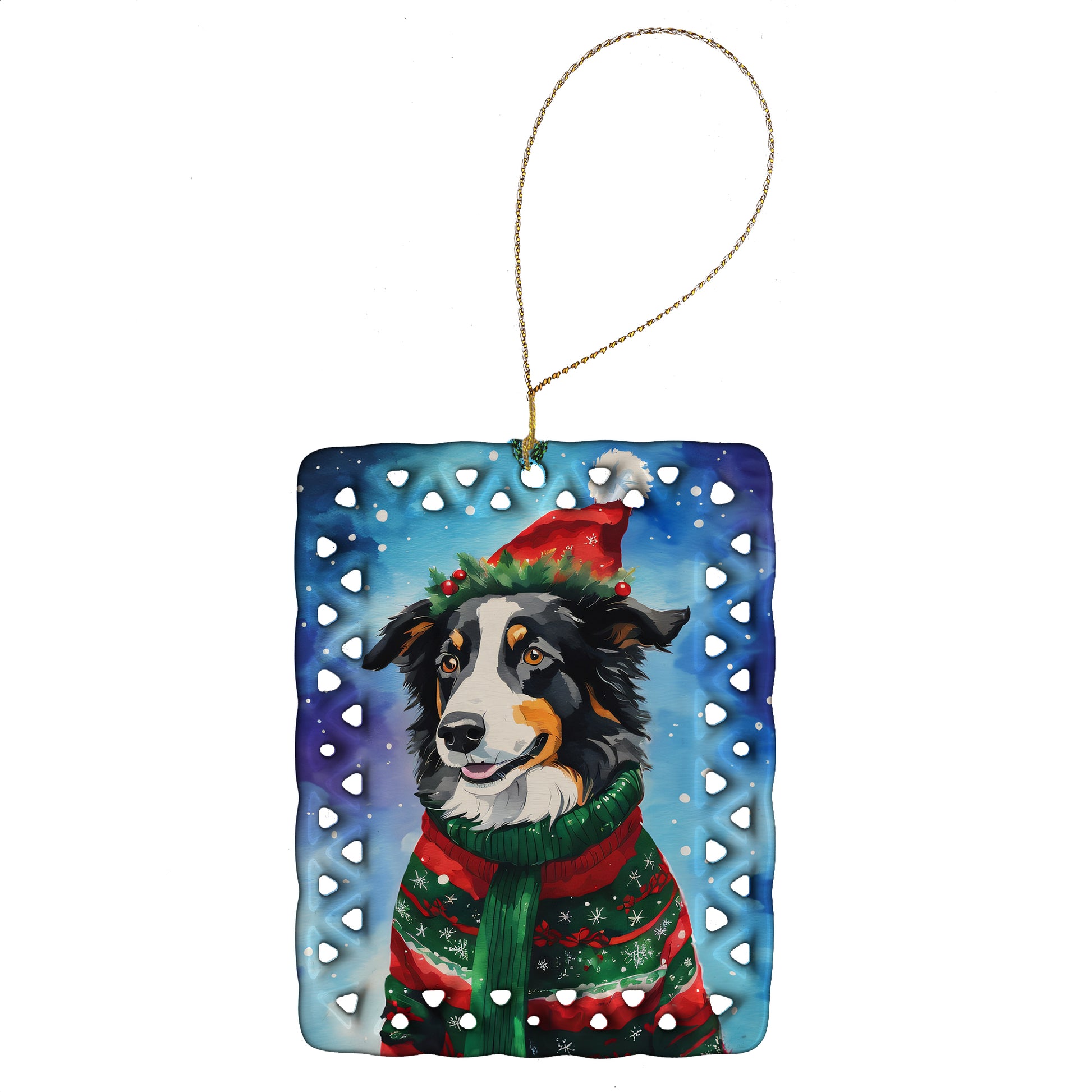 Buy this Border Collie Christmas Porcelain Ornament