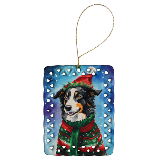 Buy this Border Collie Christmas Porcelain Ornament