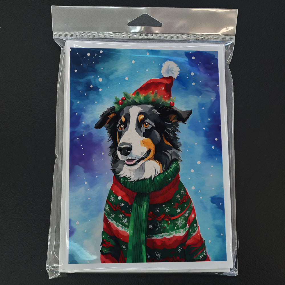 Border Collie Christmas Greeting Cards Pack of 8