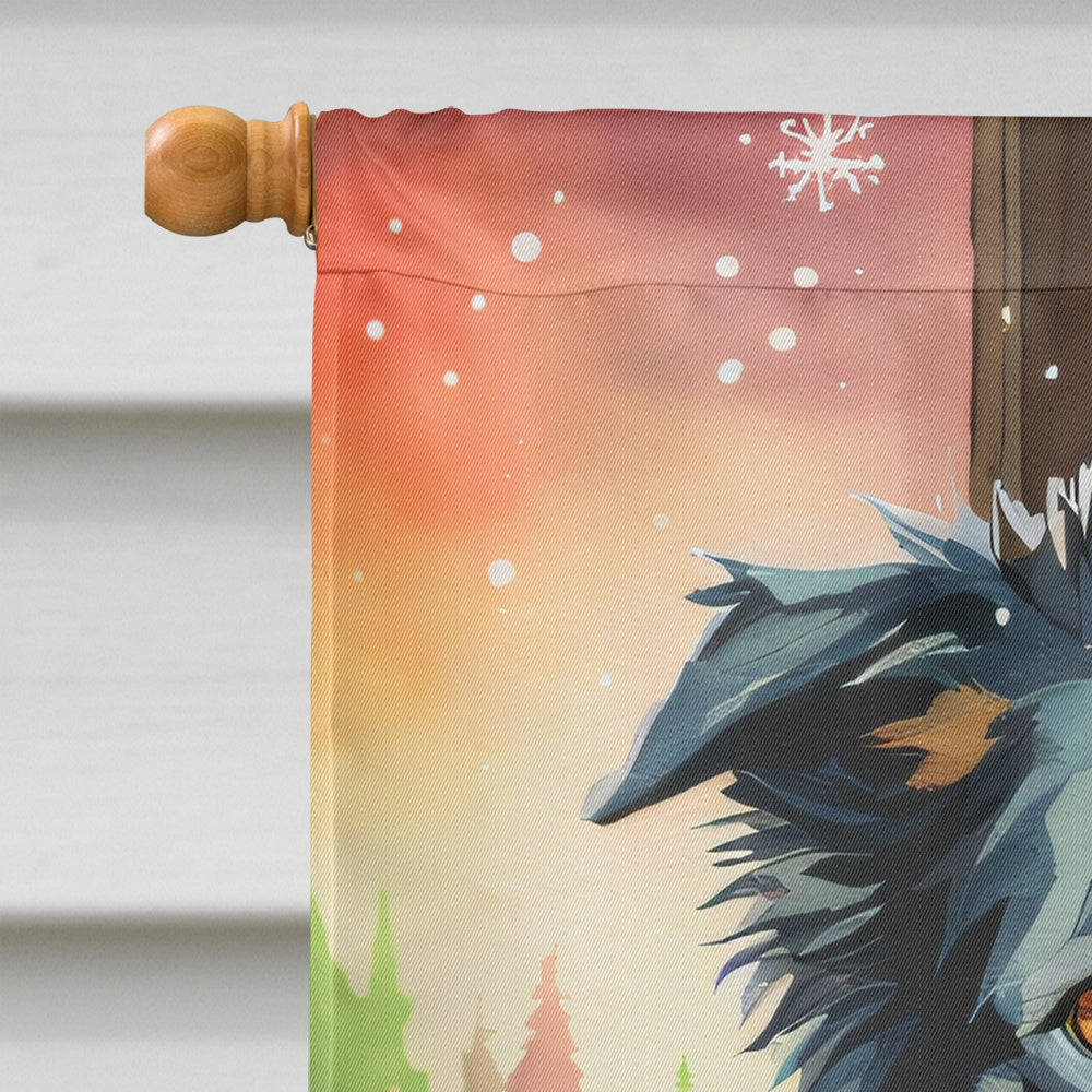 Border Collie Christmas House Flag