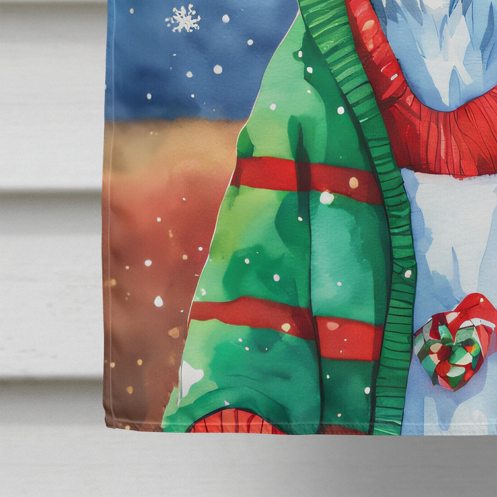 Border Collie Christmas House Flag