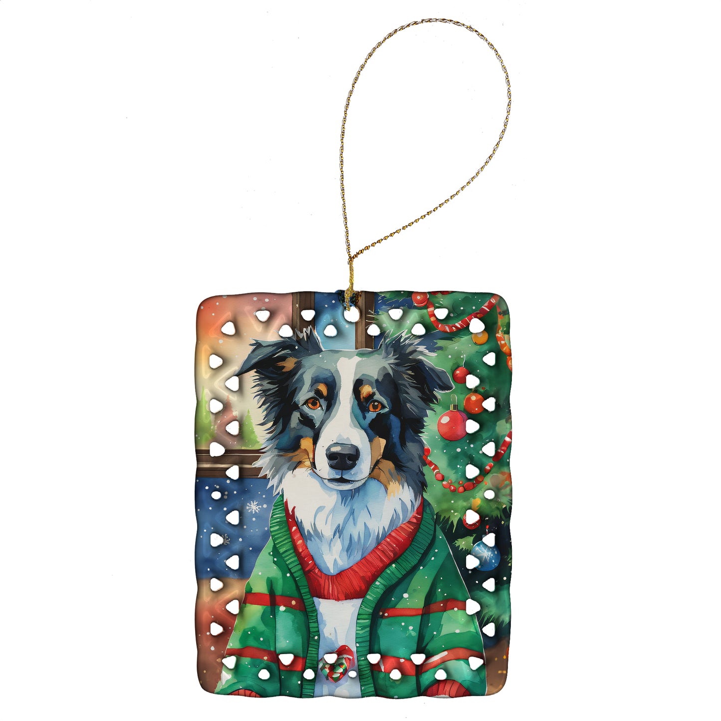 Buy this Border Collie Christmas Porcelain Ornament