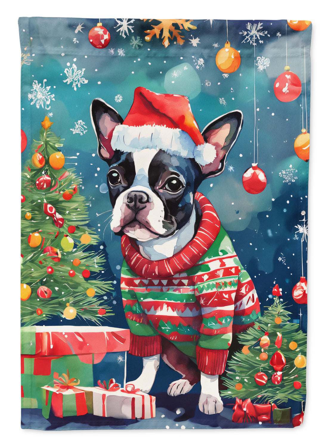 Buy this Boston Terrier Christmas Garden Flag