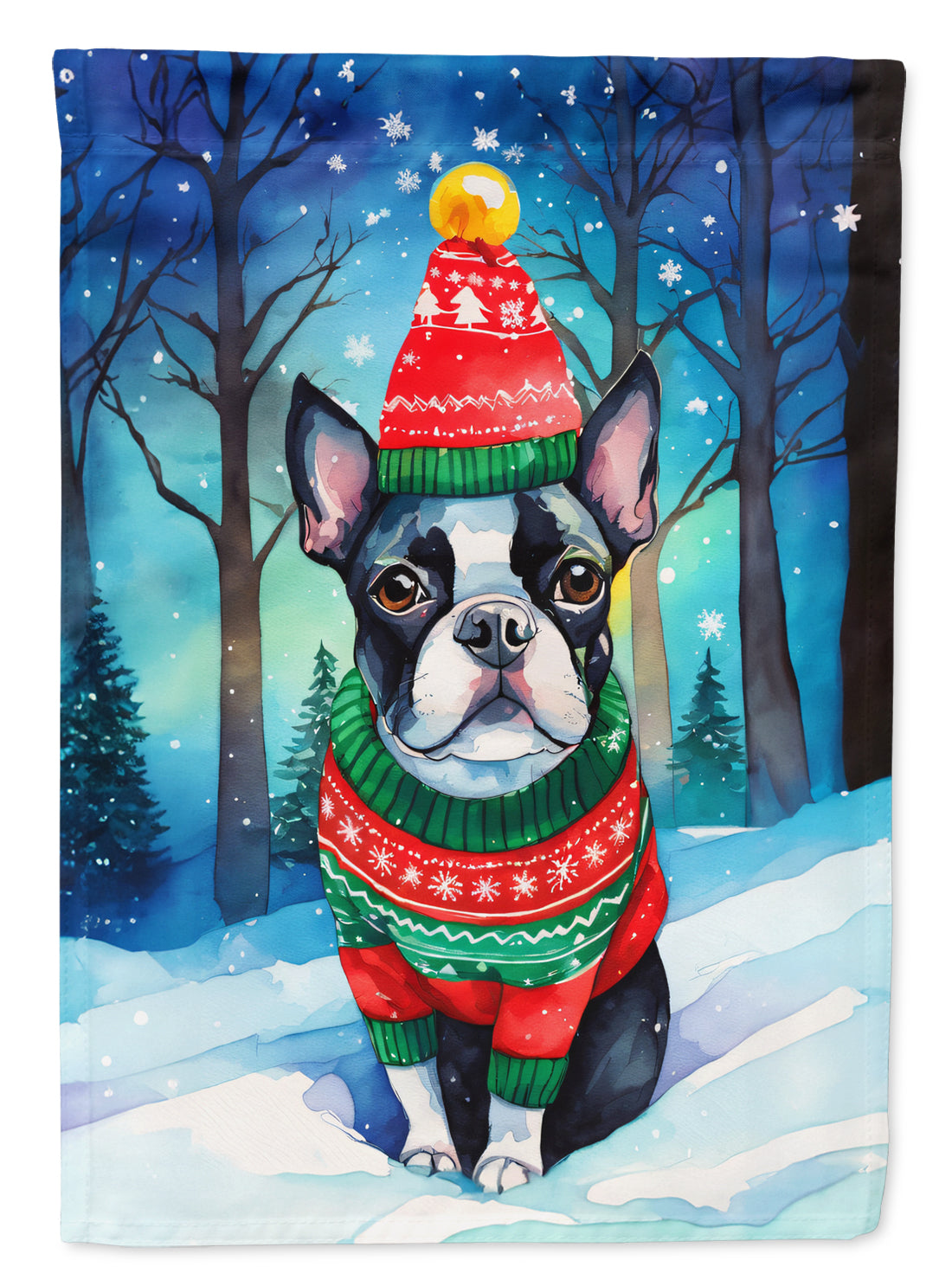 Buy this Boston Terrier Christmas Garden Flag