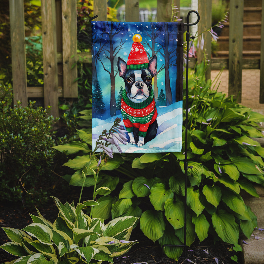 Boston Terrier Christmas Garden Flag