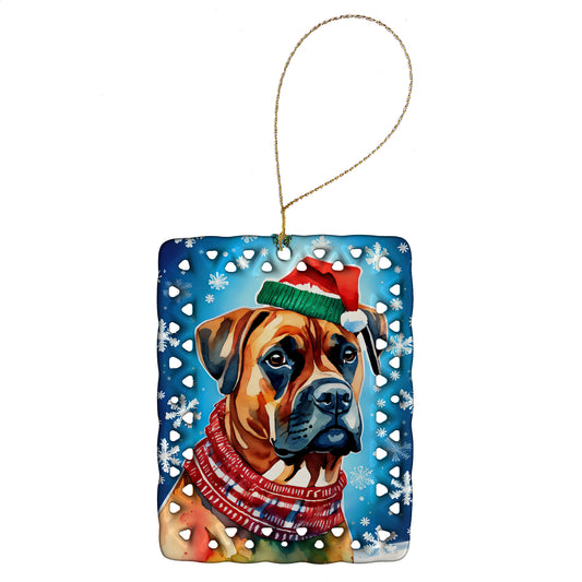 Buy this Boxer Christmas Porcelain Ornament