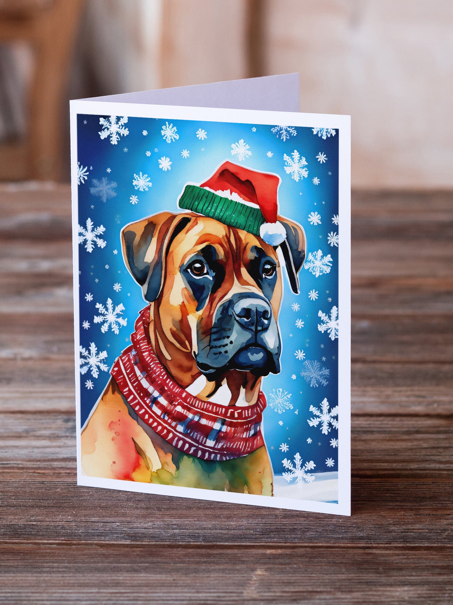Boxer Christmas Greeting Cards Pack of 8