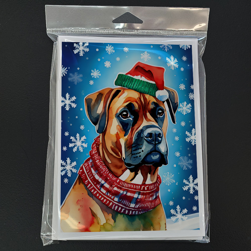 Boxer Christmas Greeting Cards Pack of 8