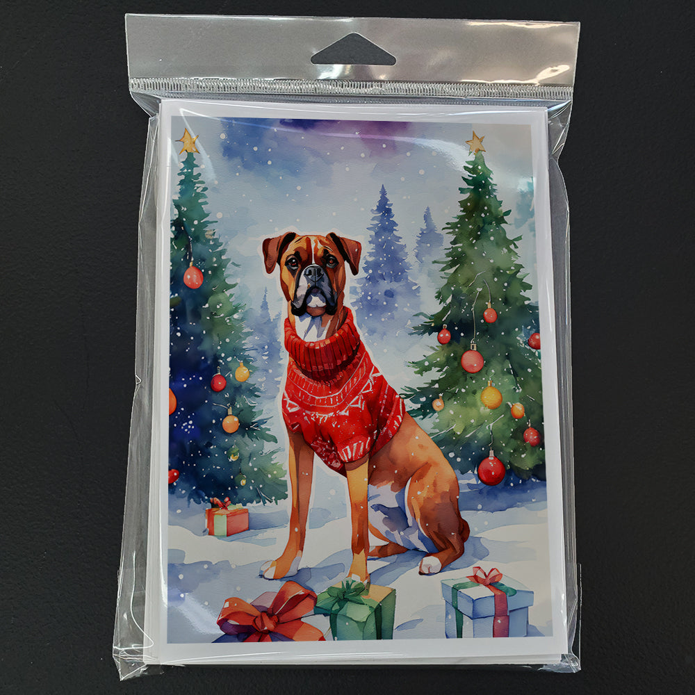 Boxer Christmas Greeting Cards Pack of 8