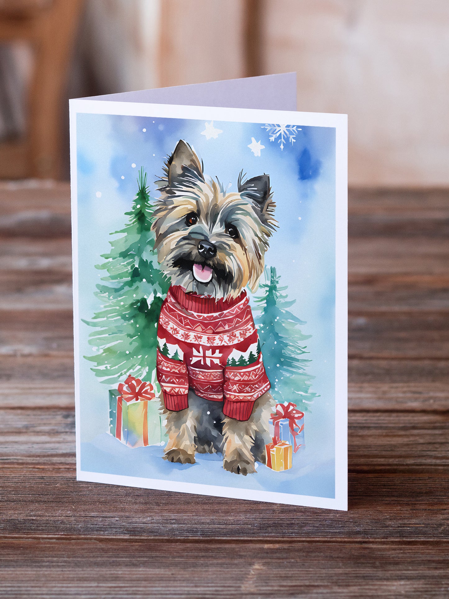 Cairn Terrier Christmas Greeting Cards Pack of 8