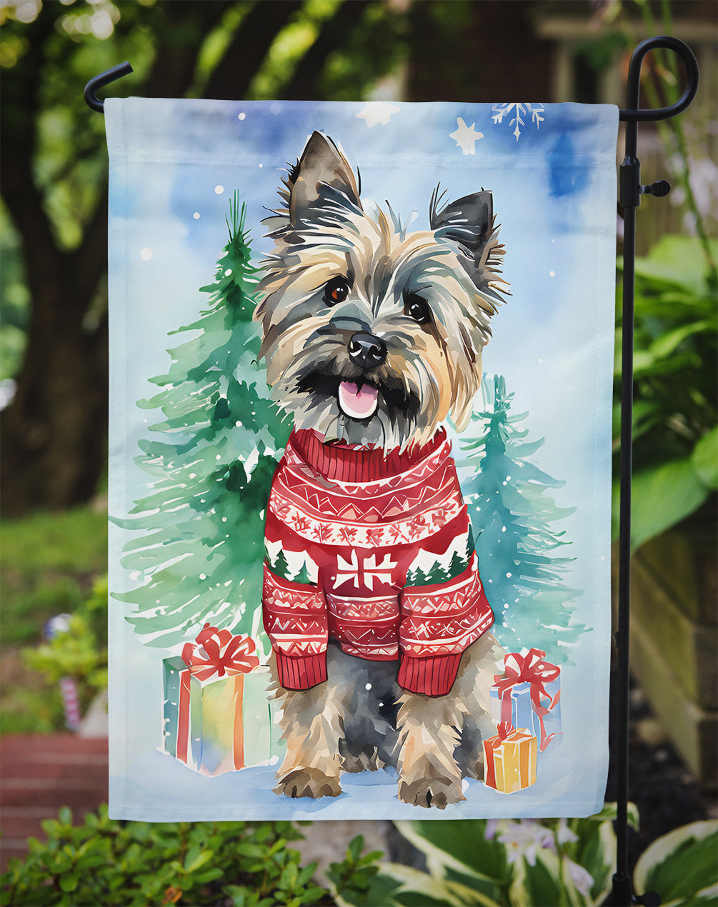 Cairn Terrier Christmas Garden Flag