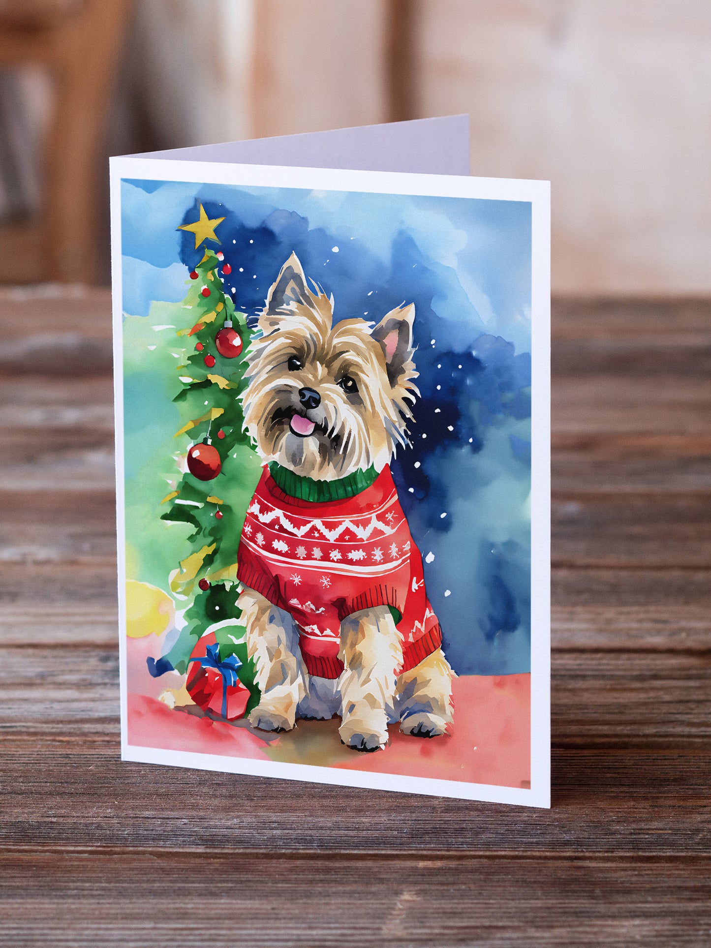 Cairn Terrier Christmas Greeting Cards Pack of 8